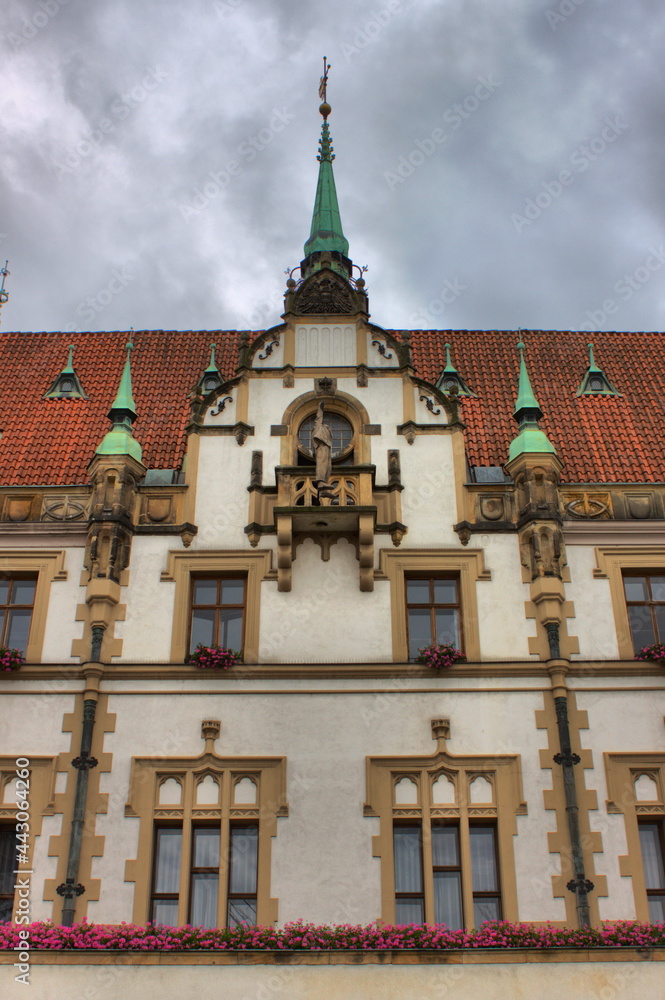 Fototapeta premium Facade of the Town Hall building of Olomouc, Czech Republic