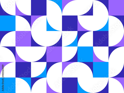 Abstract vector geometric seamless pattern, color simple geometric elements repeat tiles, wallpaper or website background, design background in retro style.