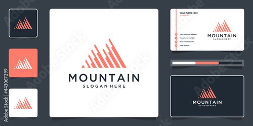 Creative mountain logo design symbol for modern marketing, analytic, planing.