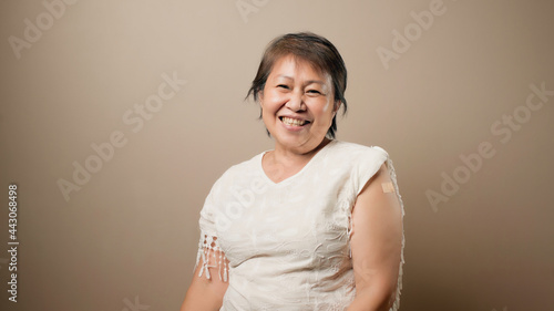 Happy senior laughing after vaccinated, Ideas for senior citizen getting fully vaccinated, No side effects from covid vaccine, Encourage Older Adults to getting vaccine, Covid free