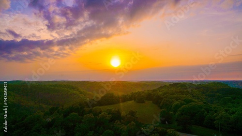 Canvas Print Sunset over the Ozark Mountains in Arkansas