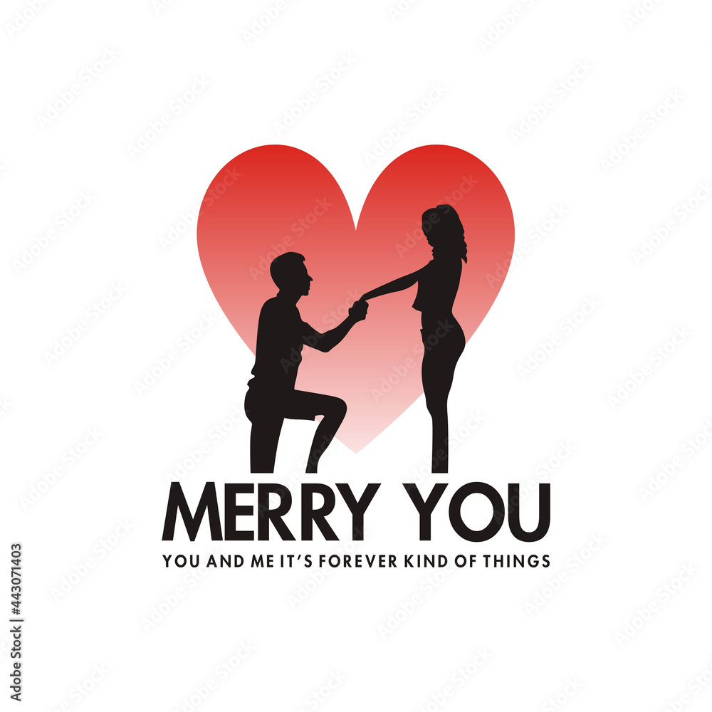 illustration of proposal to marry you - logo vector