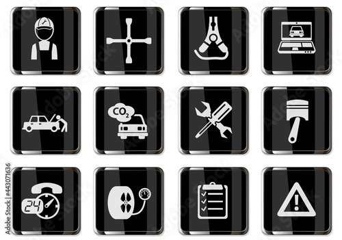 Car services icon set