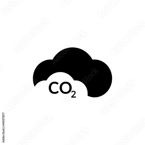 Cloud icon with CO2 carbon dioxide text. Environment pollution vector icon.