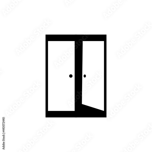 door with a keyhole. Door one part open