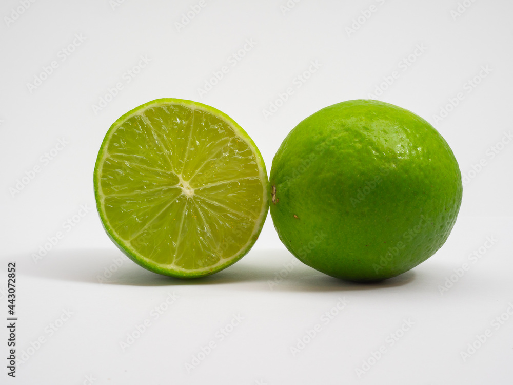Limes on a white background. Fresh and ripe. Limes on a white background. Fresh and ripe.