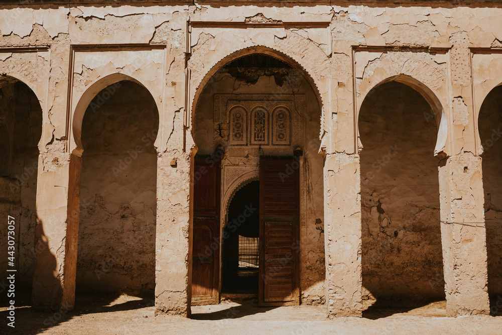 Exterior of crumbling Arabic building Exterior of crumbling Arabic building