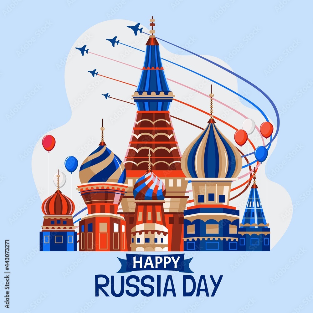 Organic Flat Russia Day Illustration