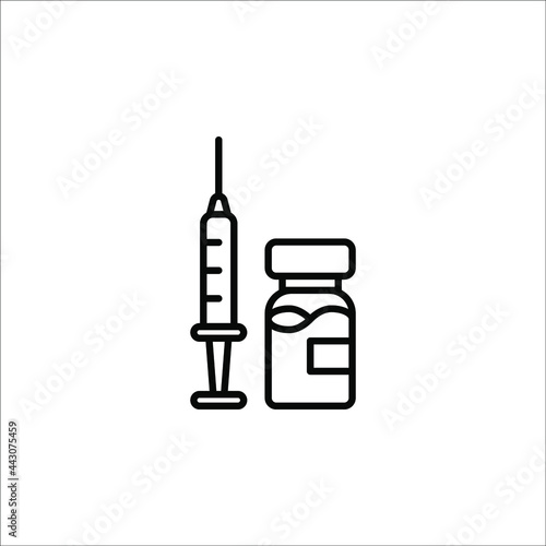 vector medical icon for pandemic vaccine ampoule and syringe. Image of covid-19 vaccine and syringe. vector illustration of antiviral vaccine.