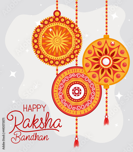 Happy raksha bandhan wristbands hanging