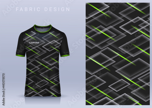 Fabric textile design for Sport t-shirt, Soccer jersey mockup for football club. uniform front view.