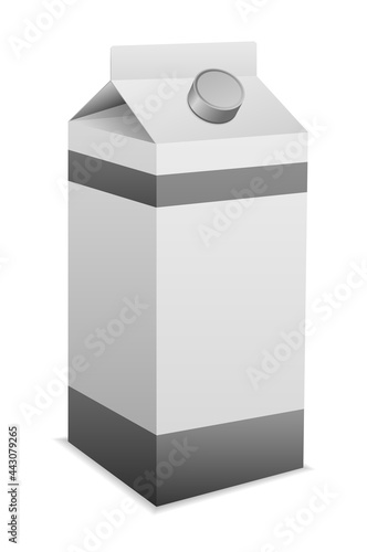 Milk Packaging Box 3D Icon Isolalted White