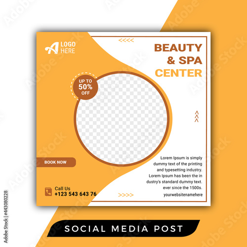 Beauty and spa center social media post