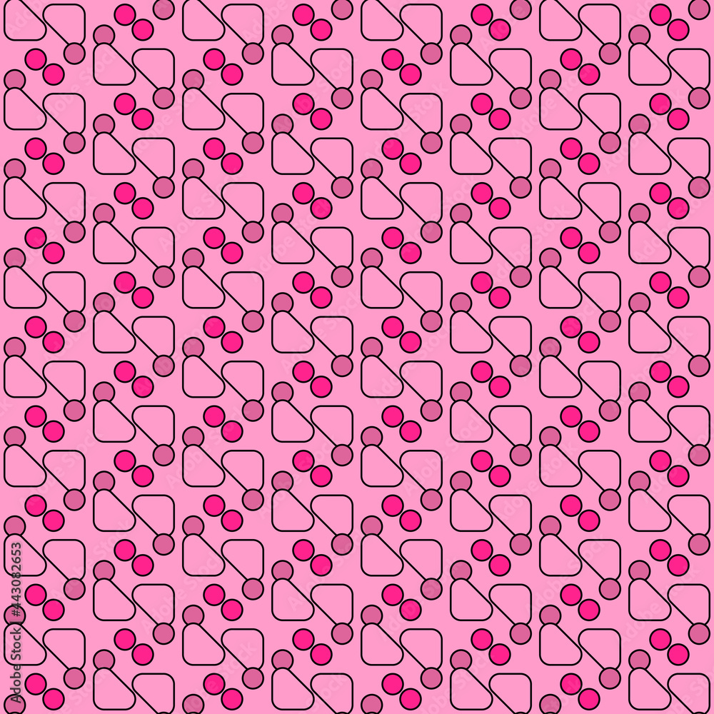 Abstract shapes pattern. Vector pink wallpaper. Abstract shapes pattern. Vector pink wallpaper.