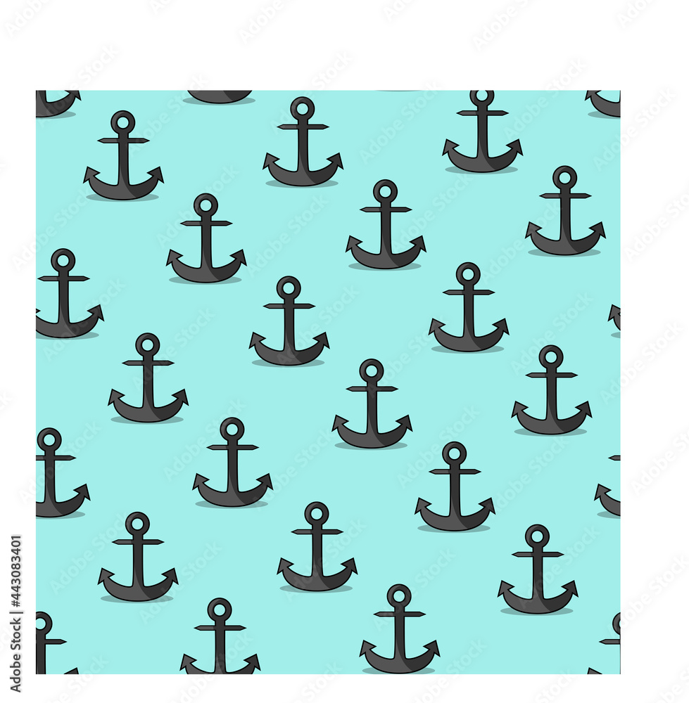 Vector Illustration of Anchor Pattern, angel direction and blue colors background