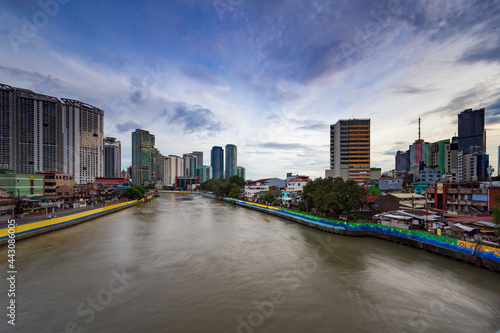 Rockwell and Poblacion neighborhoods in Makati  from a bridge over the Pasig river, Metro Manila, National Capital Province, Philippines. © Ovnigraphic