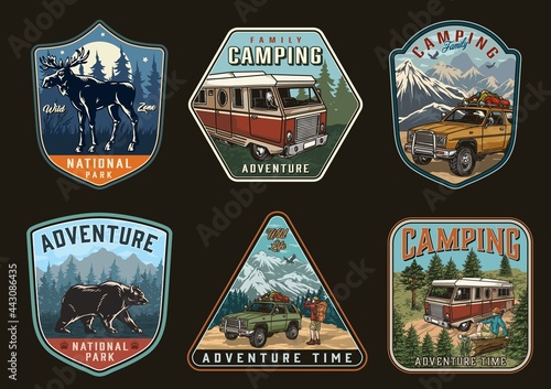 Summer recreation vintage logos