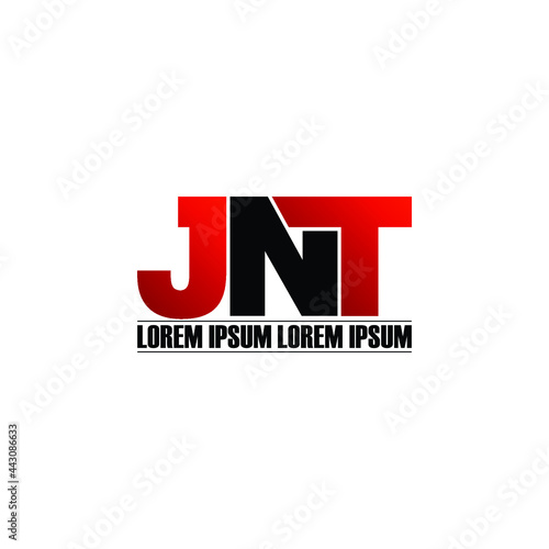 JNT letter monogram logo design vector © saiful