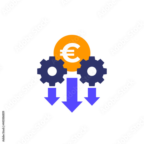 cash flow, money management icon with euro
