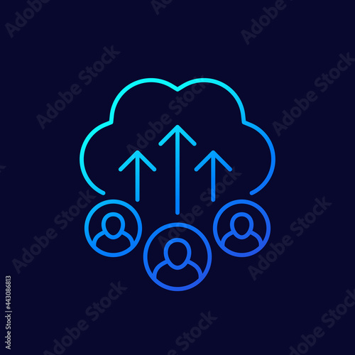 collect user data line icon, vector