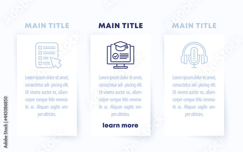 online education infographics template with line icons