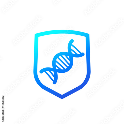 dna and shield vector icon