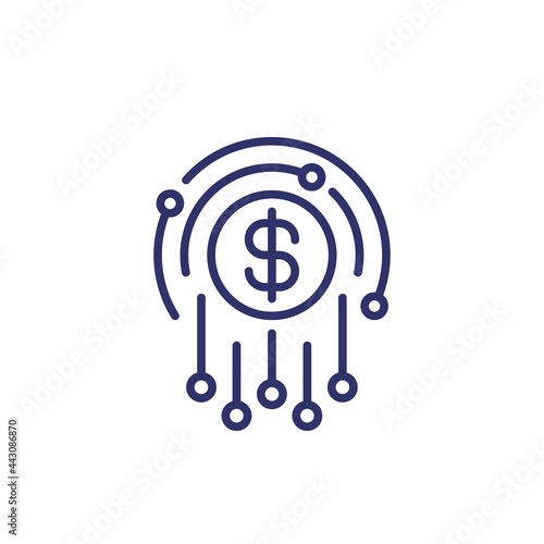 diversification, diversified capital line icon