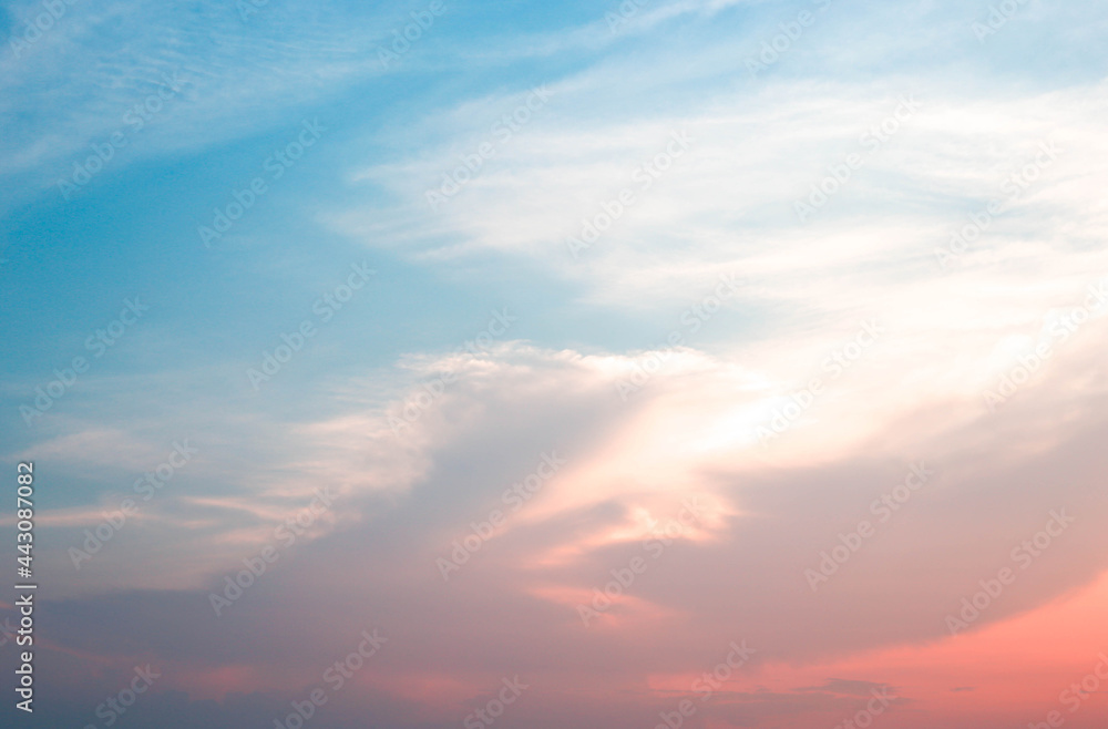 Beautiful sunset sky with clouds. soft picture