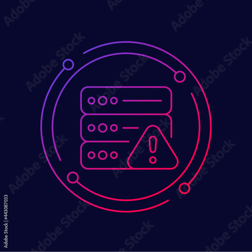 server crash, failure line icon