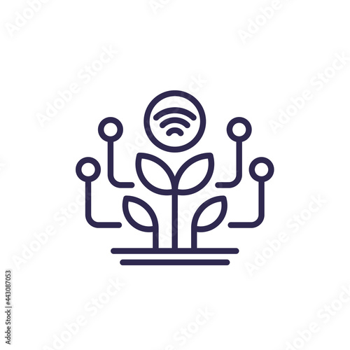 smart farming, agriculture technology line icon