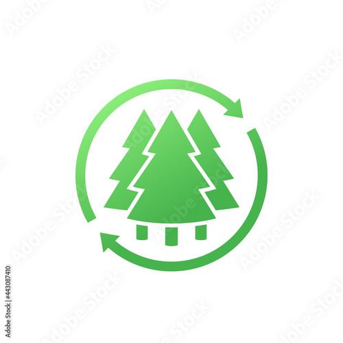 reforestation icon with a trees