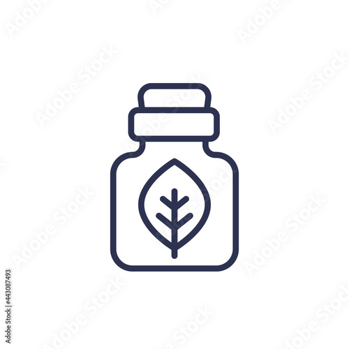 herbal homeopathic medicine line icon on white