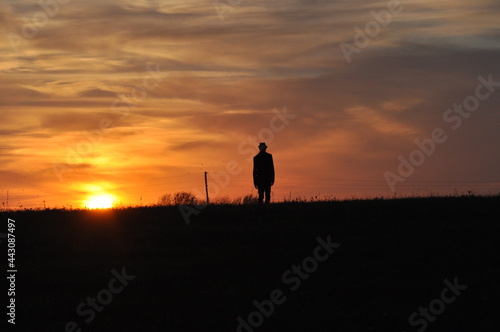 the man at sunset