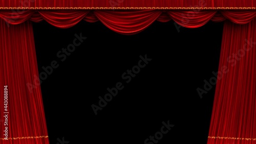 Theater Curtains opening with alpha matte photo