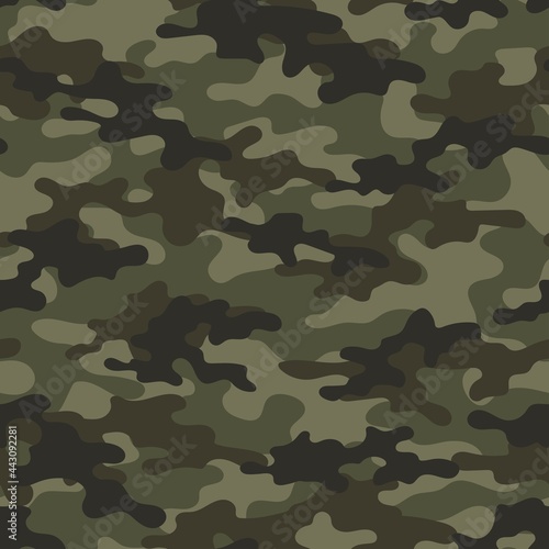 Green Camouflage seamless pattern.Military camo.Army background.Print on clothing.Modern design.