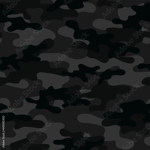 military black camouflage print seamless vector pattern. green background .modern.