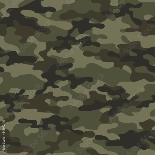 military green camouflage print seamless vector pattern. green background .modern.
