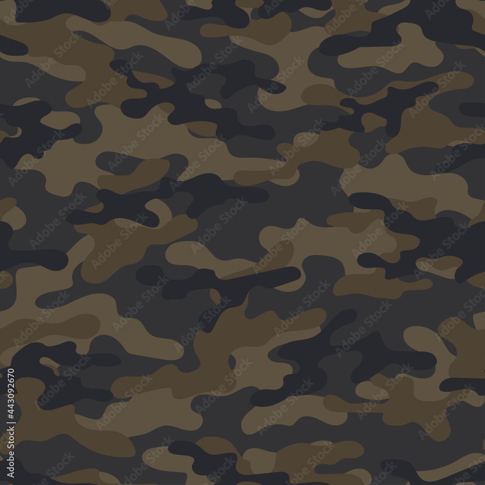 Camouflage brown texture seamless. Abstract military camouflage background for fabric. Vector illustration Camouflage brown texture seamless. Abstract military camouflage background for fabric. Vector illustration