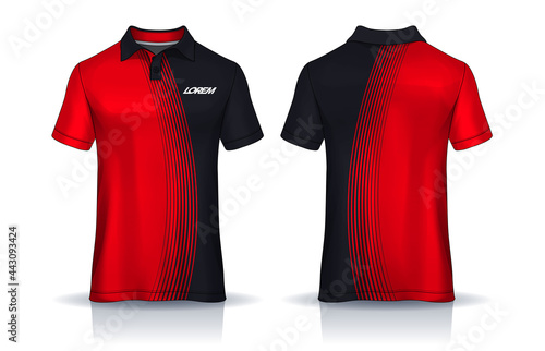 t-shirt polo templates design. uniform front and back view.