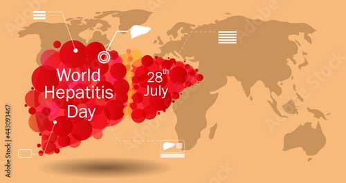 Concept of hepatitis. Vector illustration  banner or poster for world hepatitis day.