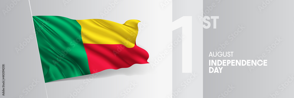 Benin happy independence day greeting card, banner vector illustration Benin happy independence day greeting card, banner vector illustration
