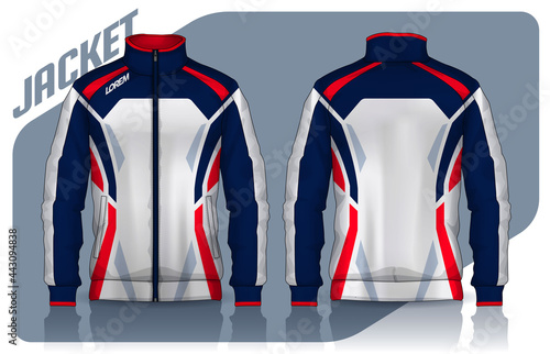 Jacket Design. Sportswear. Track front and back view