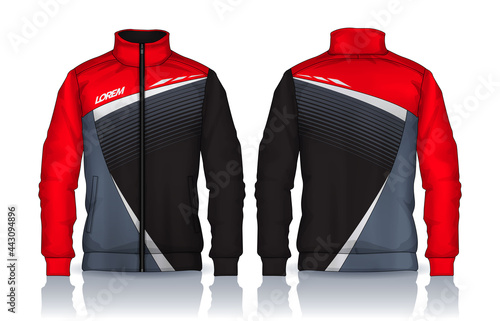 Jacket Design. Sportswear. Track front and back view
