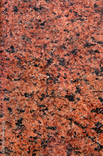 The texture of the red granite crumb.