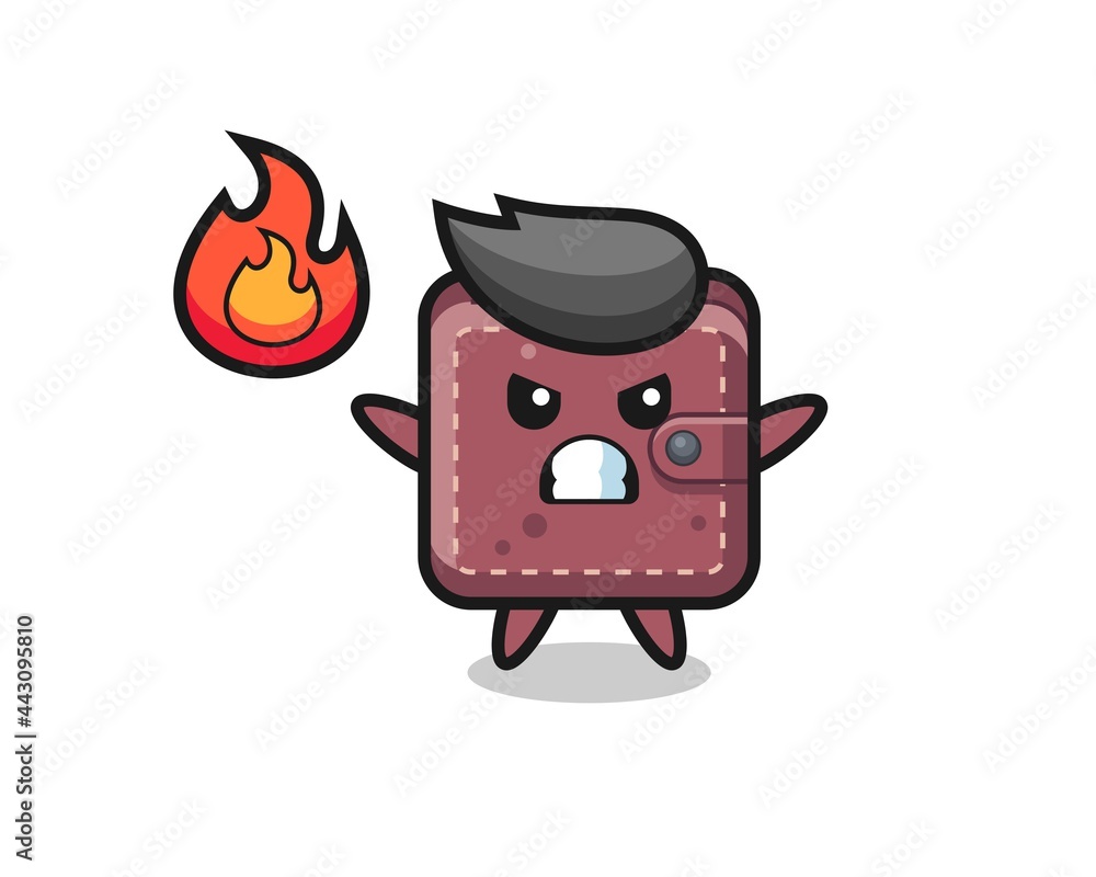 leather wallet character cartoon with angry gesture leather wallet character cartoon with angry gesture