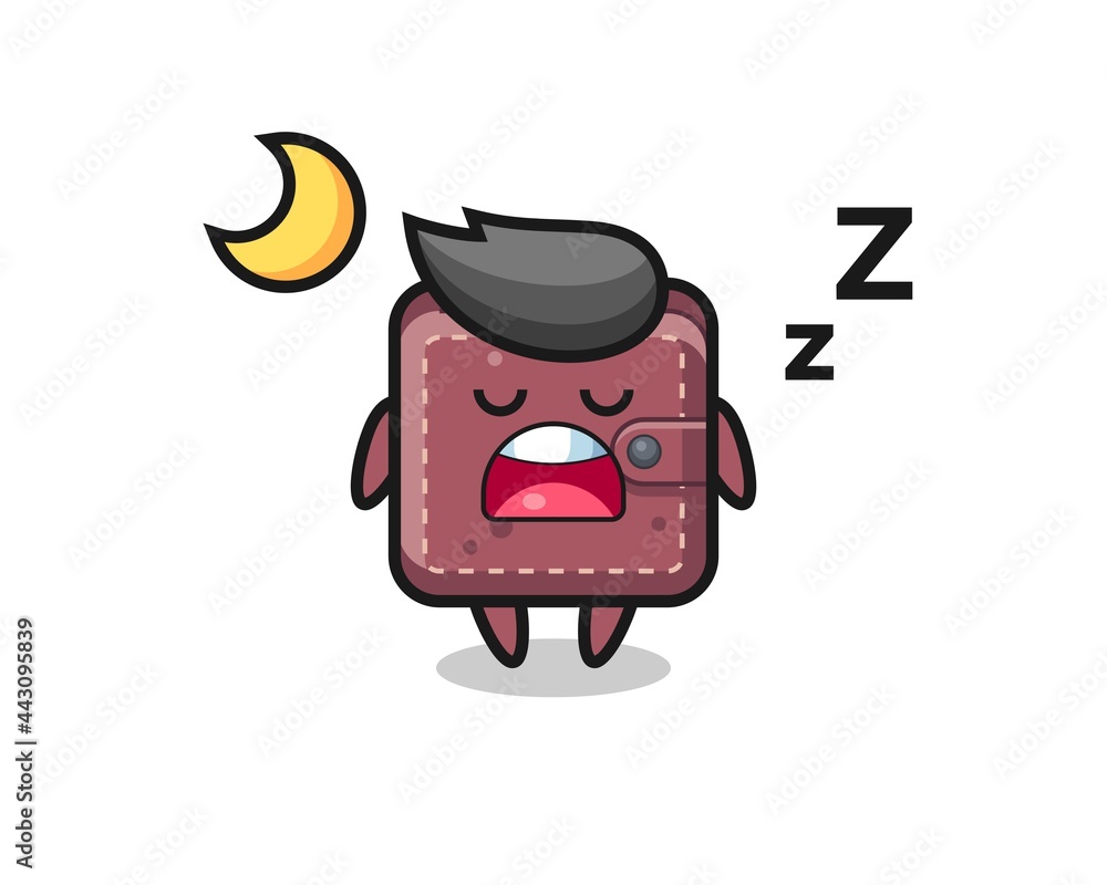 leather wallet character illustration sleeping at night leather wallet character illustration sleeping at night