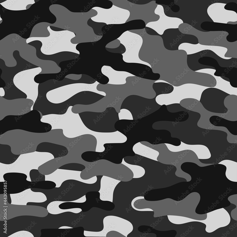 Naklejka premium Grey Military camouflage texture khaki print background - Vector illustration