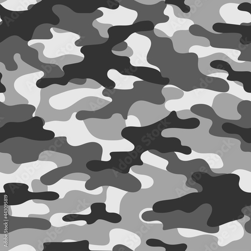 Military grey camouflage texture khaki print background - Vector illustration