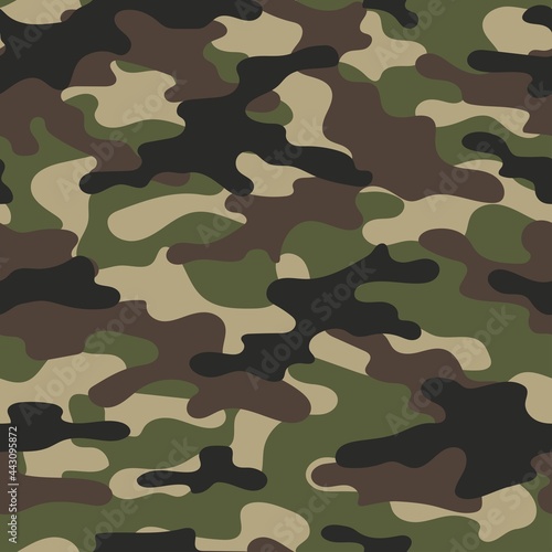 green Military camouflage texture khaki print background - Vector illustration