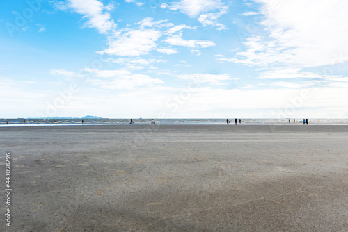 Bangsaen seaside view on the day in the world faced the epidemic.